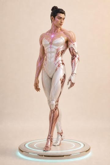 Circuitborn, masculine, violet-rose